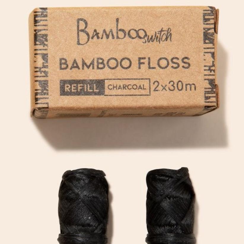 Bamboo Floss Container + Bamboo Charcoal Floss