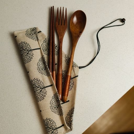 Coconut Utensil Travel Cutlery | White