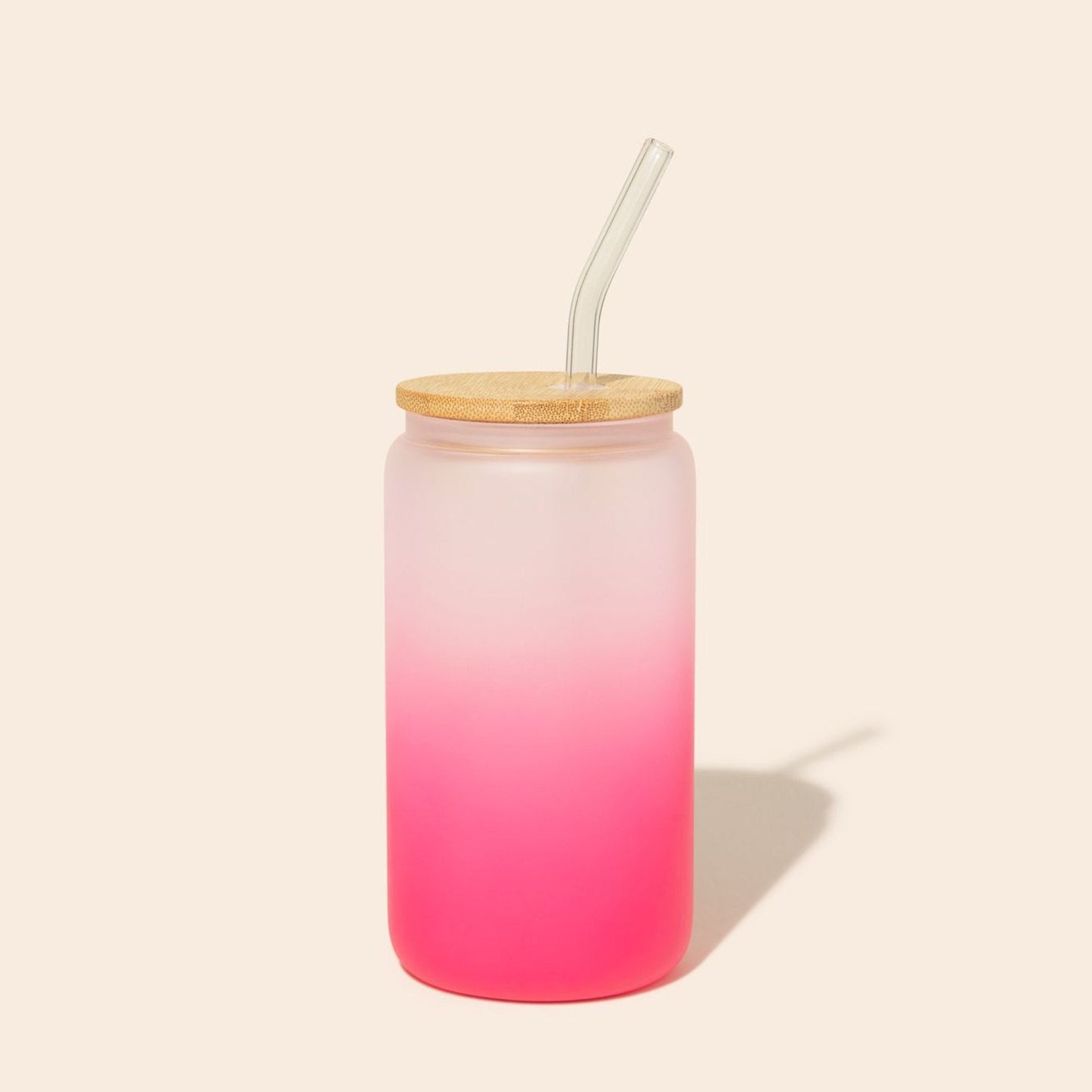 Glass Can Tumbler with Glass Straw