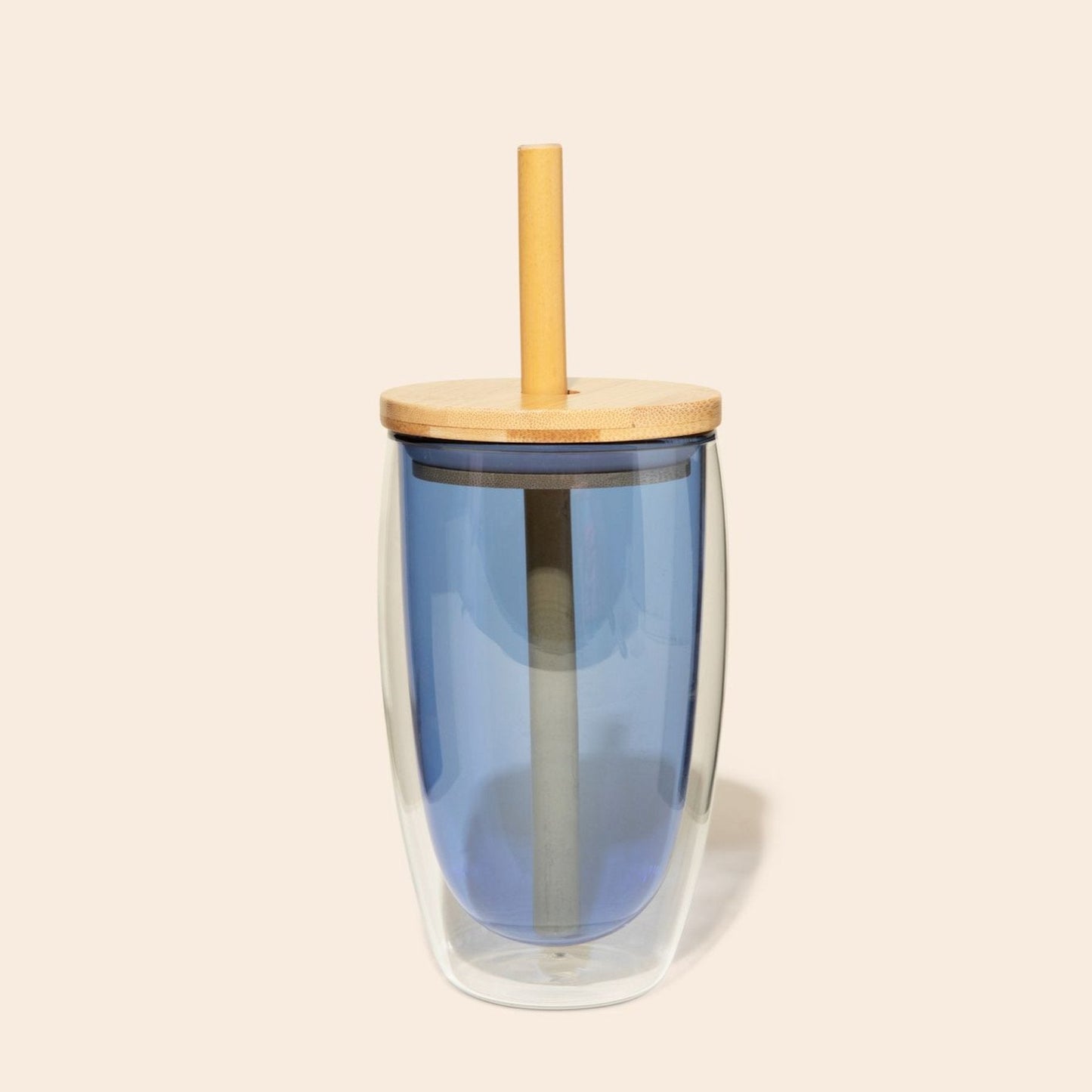 Glass Cup With Straw