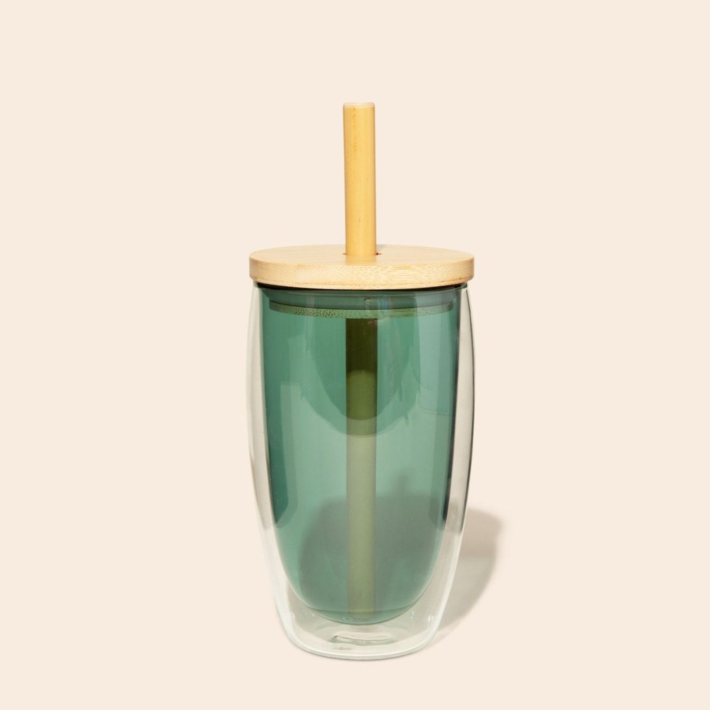 Glass Cup With Straw