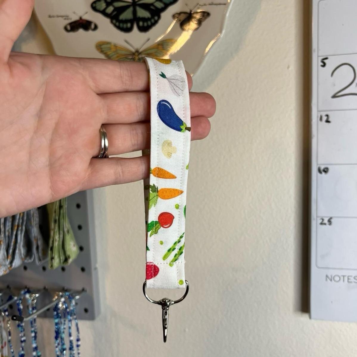 Tossed Vegetables Fabric Keychain