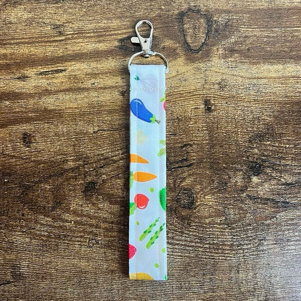 Tossed Vegetables Fabric Keychain