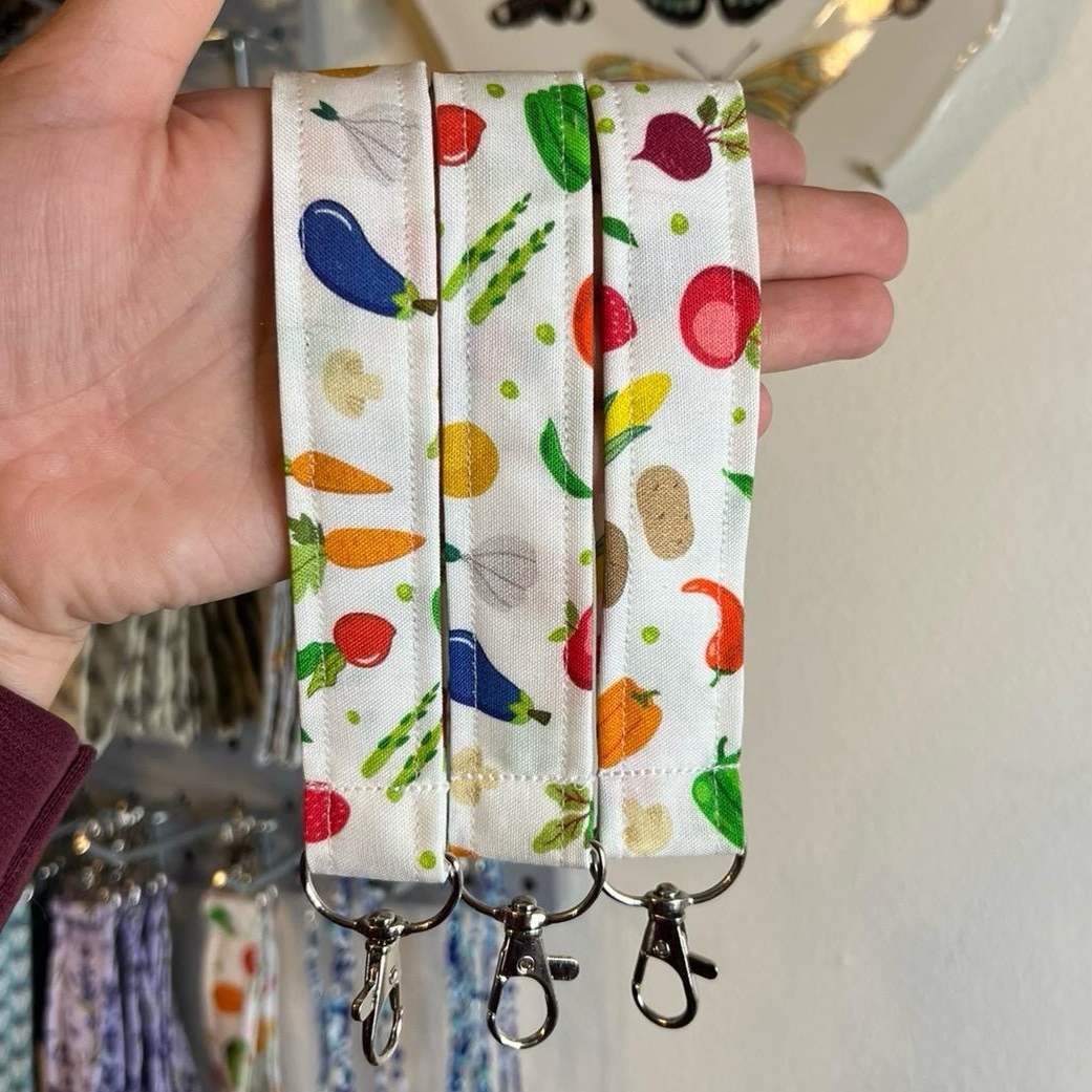 Tossed Vegetables Fabric Keychain