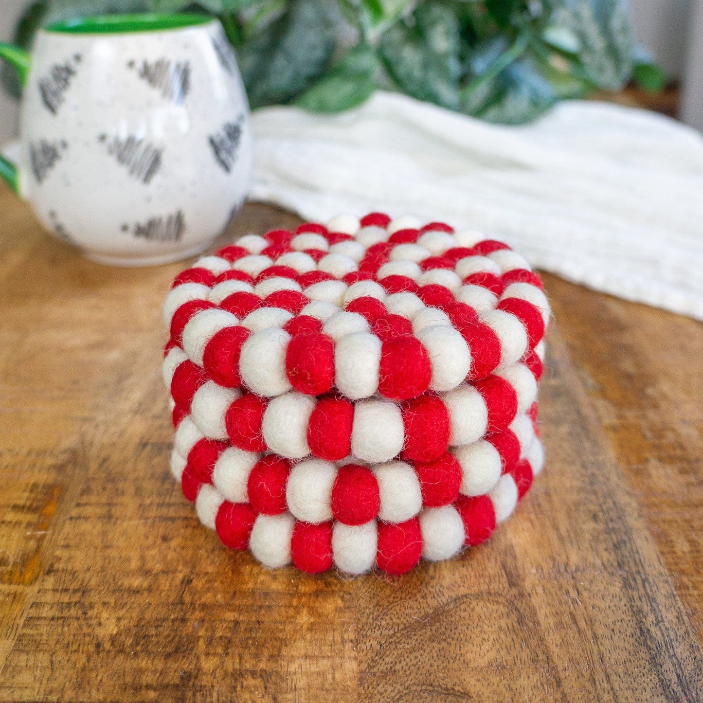 Candy Cane Eco Coasters & Trivet