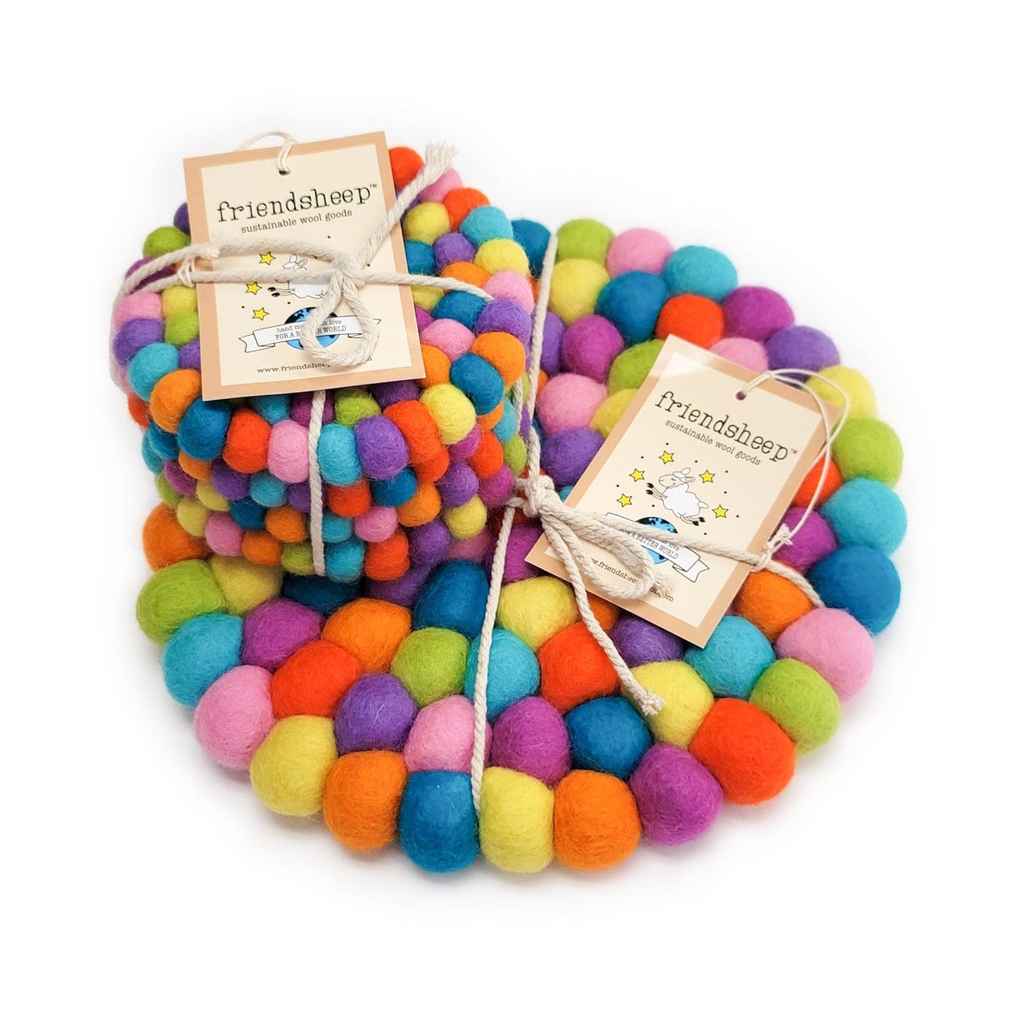 Shiny Happy Rainbow Eco Coasters & Trivet