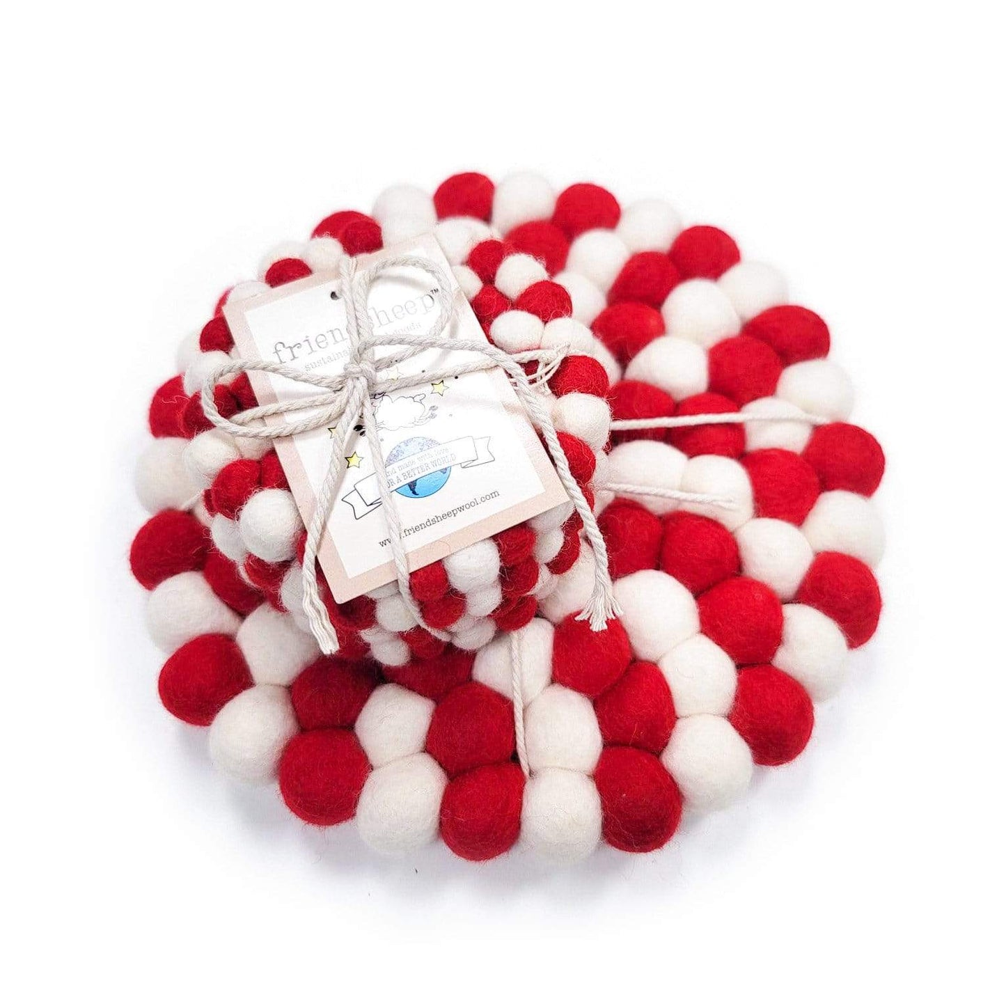 Candy Cane Eco Coasters & Trivet