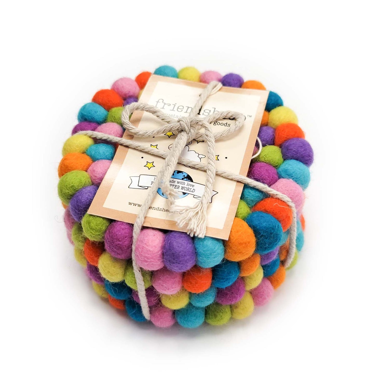 Shiny Happy Rainbow Eco Coasters & Trivet