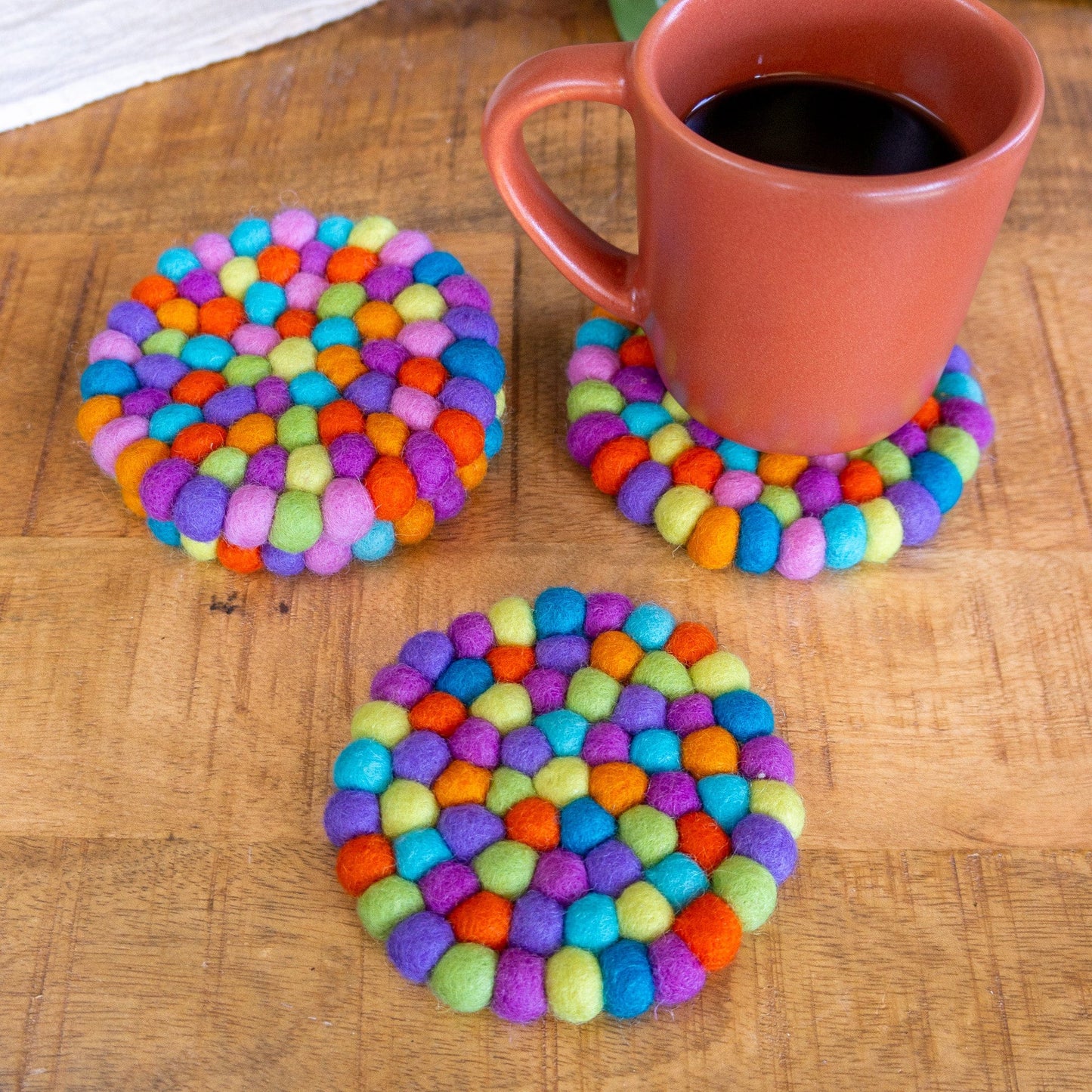 Shiny Happy Rainbow Eco Coasters & Trivet