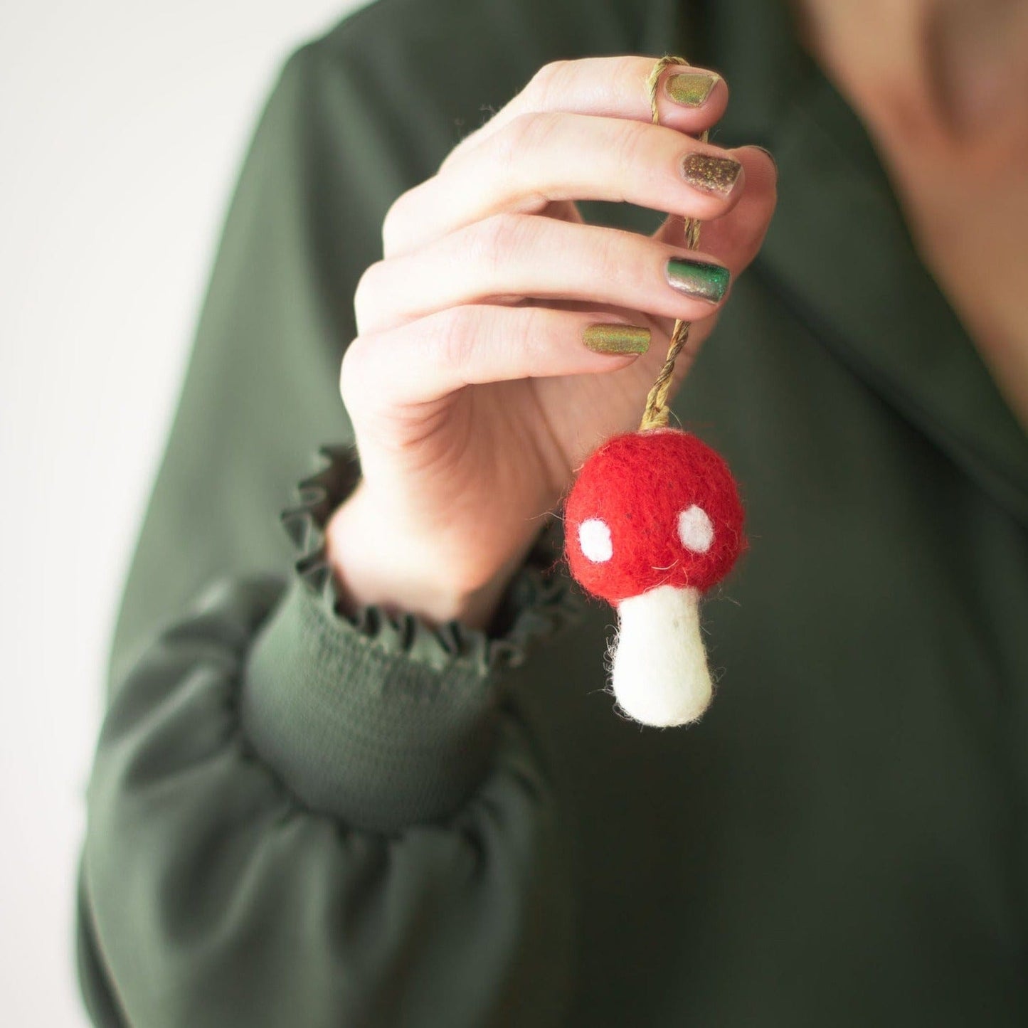 Red Toadstool Ornaments - Set of 3