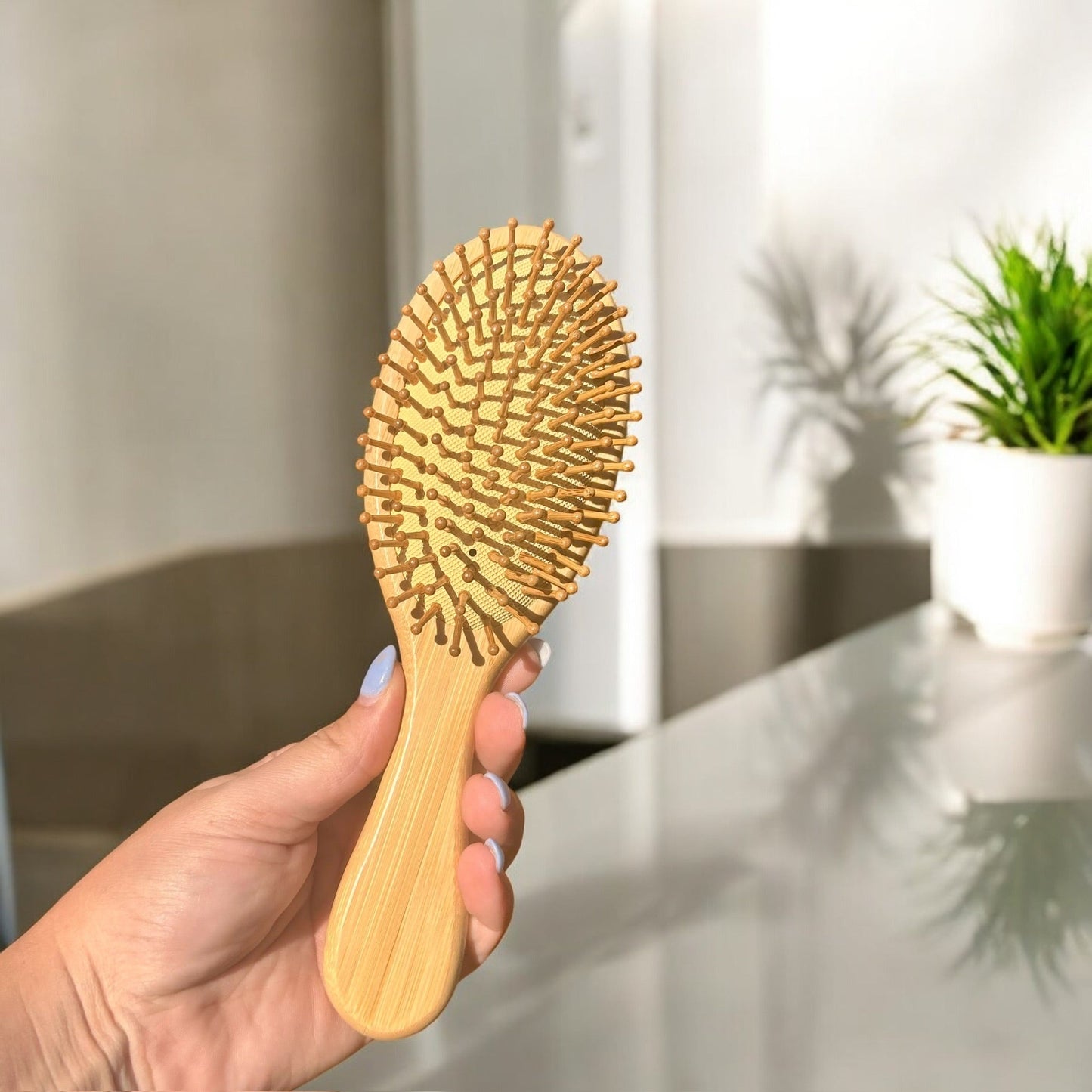 Bamboo Rounded Paddle Hairbrush